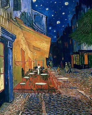 Handmade Oil Painting Repro Vincent Van Gogh CAFE TERRACE • $49