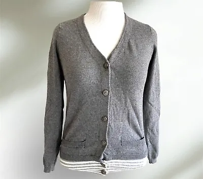 I Love H81 Gray Marl Preppy School Cardigan Long Sleeves Button Down Medium • $11