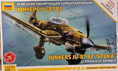 ZVEDA Junkers JU-87 B2  Stuka  German Dive Bomber WW2 7306 1/72 Scale  • $17.50