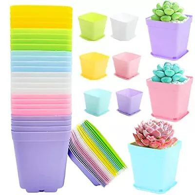 Cshangzei 24 Pack 3 Inch Plastic Plant PotsSeedling Nursery Pots With Saucer... • $10.54