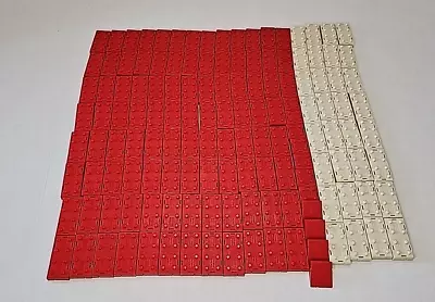 American Bricks Plastic Red & White Lot Of 144 Rectangle & Square Pieces • $39.99