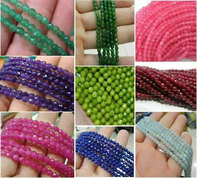 Pretty 4mm Natural Faceted Gemstone Round Loose Beads 15'' Strand AAA • $5.10