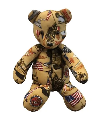 United States Marine Corps Teddy Bear Stuffed Animal Flag All Over Print 17 In • $22.47