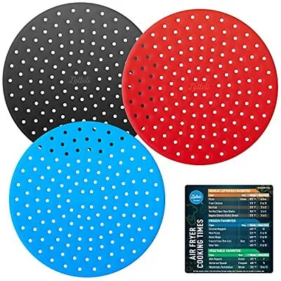 Kitchen Reusable Silicone Air Fryer Liners Air Fryer Magnetic Cheat Sheet3 Pack • $16.43