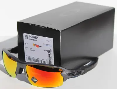 OAKLEY Flak 2.0 ASIAN FIT Sunglasses Steel/Prizm Ruby OO9271-43 NEW • $114.95