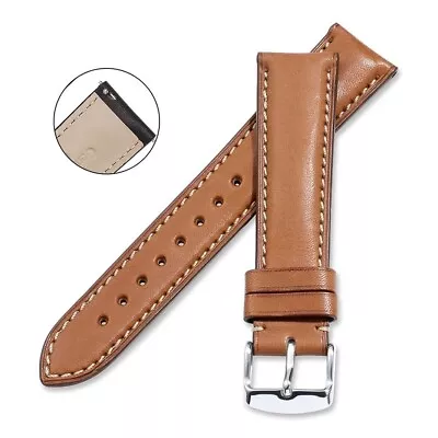 Genuine Leather Watch Band With Silver Pin Buckle Fit For IWC For Omega Seiko • $55.99