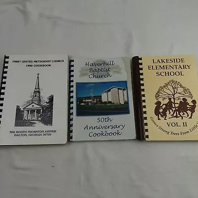 Vintage Fundraising Cookbooks Church School Anniversary 1990s Lot Of 3 FL TN GA • $11.95