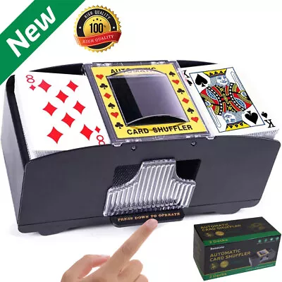 Automatic Card Shuffler 2/4/6 Deck Electric Battery Operated Poker UNO Machine • $23.27