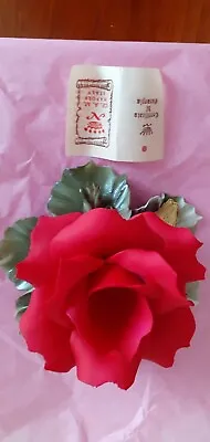 Capodimonte Porcelain Rose Candleholder • £10