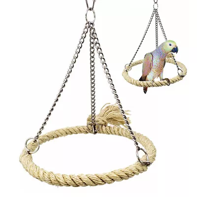 UK Rope Ring Swing Toys Budgie Cockatiel Hanging Cage Hammock Perch Bird Toy • £4.78