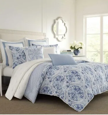 Laura Ashley Mila King Duvet Set 3PC 100% Cotton Soft Hand Breathable • $249