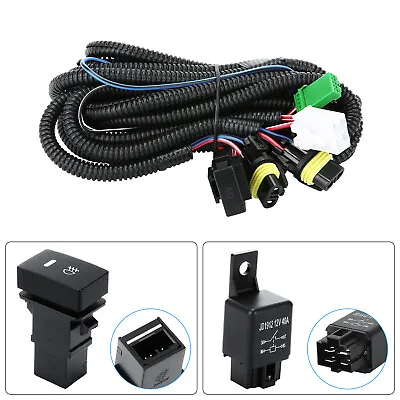 LED Light Relay Fog Light Wiring Harness Sockets Wire Indicators Switch Kit H11 • $10.99