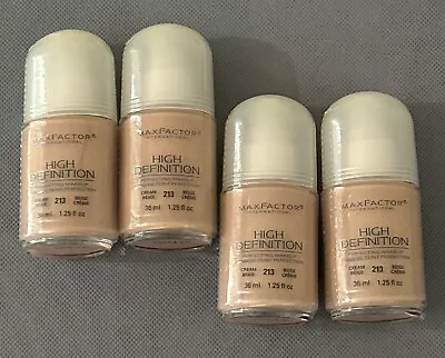 4 Discontinued Max Factor HIGH DEFINITION Perfecting Makeup 213 BEIGE 1.25 SEAL • $25