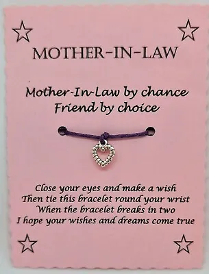 £2 • Buy Mother-in-law Wish String Bracelet Birthday Christmas Gift, Stocking Filler