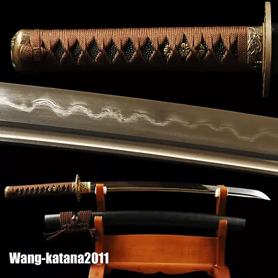 Clay Tempered Folded T10 Steel Wakizashi Japenese Samurai Sharp Practice Sword • $160
