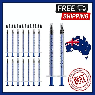 1ml Syringe With Caps (50 Pieces) Feed Pets Oral Oil Or Glue Applicator | NEW AU • $13.99