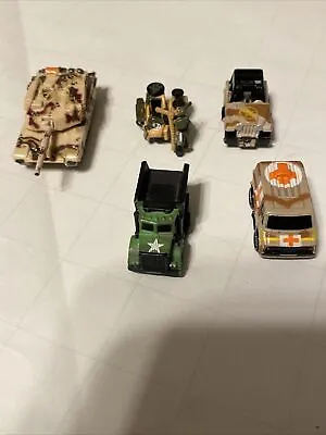 Micro Machines Military Lot Of 5 Tank Motorcycle Sidecar Dump Truck 3A • $30