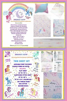 Little Pony Twin Duvet Cover/Sham W/Rainbow Sprinkles/Dash Includes Sheet Set • $139.99