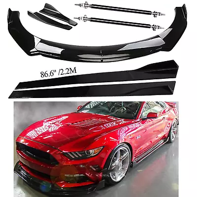 For Ford Mustang Front Rear Bumper Lip Spoiler Body Kit Splitter Side Skirt • $129.99