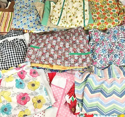 Vintage Aprons  ~   Half Bib And Smock Aprons ~ Lot Of 36 • $39