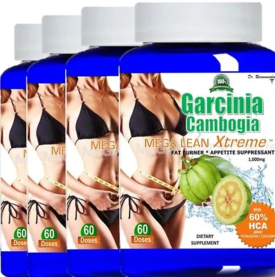 $13.99 • Buy 4 Pure Garcinia Cambogia Extract 100% HCA Diet Weight Loss 1000mg Potassium