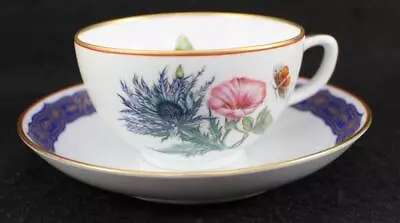 Mottahedeh Merian Cup And Saucer Set Thistle Design • $30.88