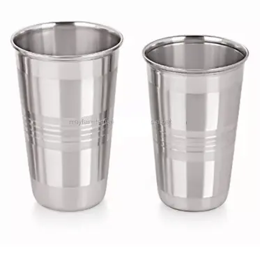 £7.99 • Buy New Stainless Steel Tumblers Glasses 350ml Glass Drinking Cups Cocktail Camping