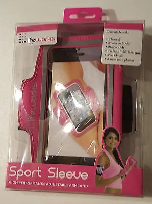 Lifeworks Sports Sleeve IPhone & Most Smartphones Adjustable Armband Pink • $8.49