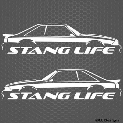 Stang Life Mustang Fox Body Racing Drag Race Vinyl Decal PAIR - Choose Color/Sze • $19.95