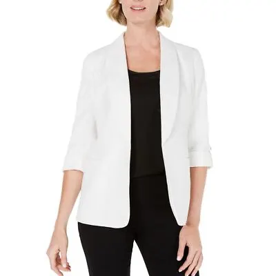 KASPER NEW Women's Open-front Lined Floral-textured Blazer Jacket Top TEDO • $26.98