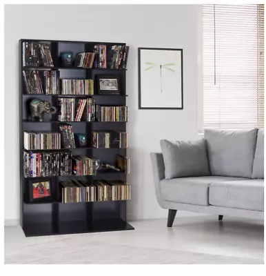 New 7 Shelf DVD CD Storage Media Tower Home Unit Movie Video Rack Cabinet • $104.98