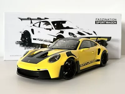 Brand New 1:18 Minichamps 2023 Porsche 992 911 GT3 RS In Yellow Limited Edition! • £135