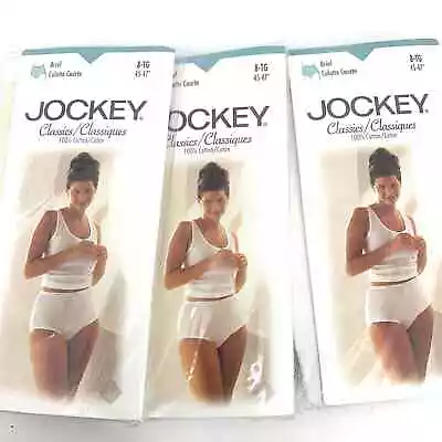 Vintage Jockey Women's 100% Cotton Briefs Lot Of 3 Pairs Size 8TG • $68.37