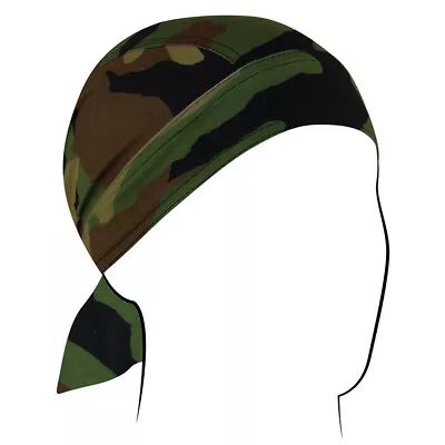 SportFlex Woodland Camouflage Moisture Wicking Stretch Head Wrap Biker Durag Cap • $11.95