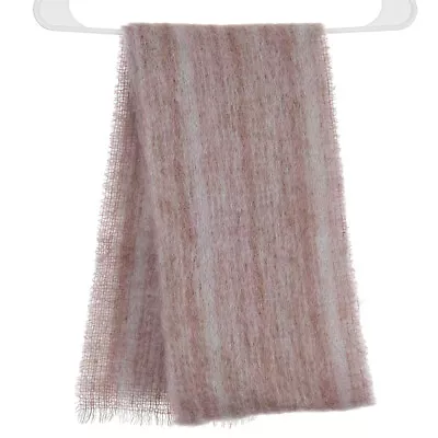 Vintage Donegal Designs Irish Pink Gray Mohair Wool Scarf • $25