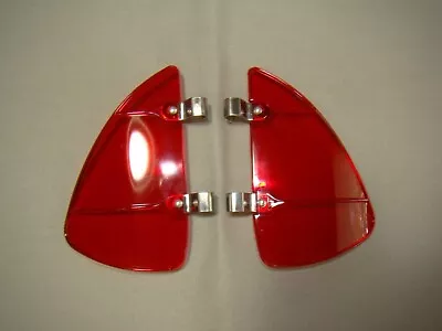 Vintage Style Red Plastic Transparent Breezies Wing Window Air Wind Deflector • $19.99