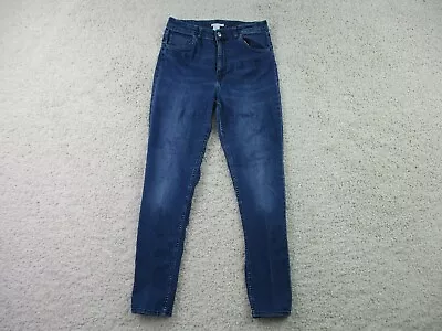H&M Jeans Womens 10 Blue Denim Skinny Leg Stretch Dark Wash Casual Lightweight • $12.75
