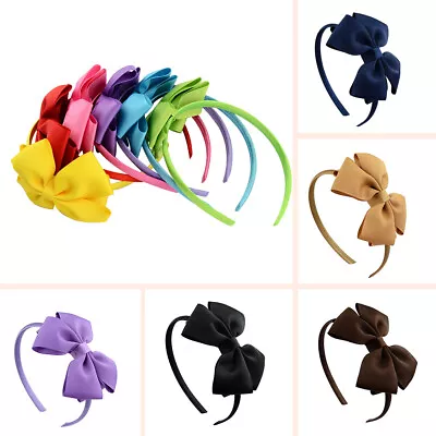 For Girls Kids Knot Headwears Wide Big Bow Hair Band Ribbon Colourful Headband* • $1.49