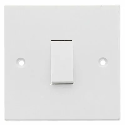 LIGHT SWITCHES & BACK BOXES White Plastic Wall Mounted Electrical Plate Fittings • £5.16