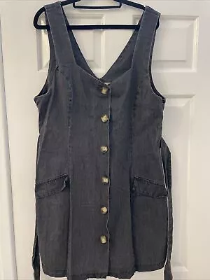 £5 • Buy ASOS Denim Dress Size 16 Black