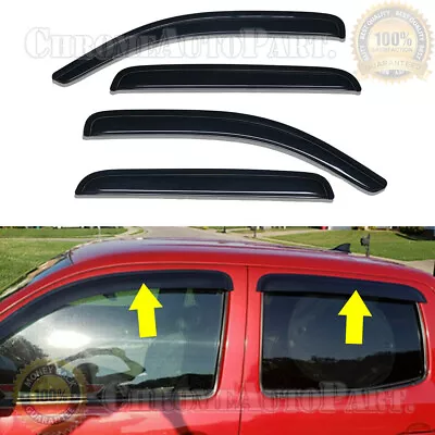 Fits 2005-2015 Toyota Tacoma Crew Cab Window Visor Vent Guards Rain Deflector • $25