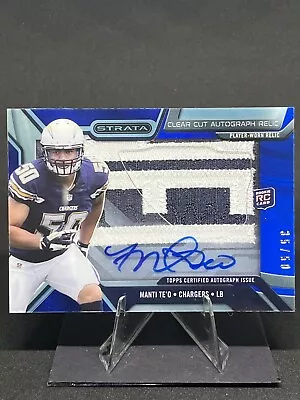 Manti Te'o 2013 Topps Strata Clear Cut Rpa Rookie Blue Rc Auto /50 #ccar-mt • $13