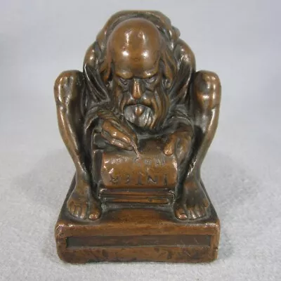 Armor Bronze The Scribe Bookend - Antique 1920s Bearded Monk • $49.95