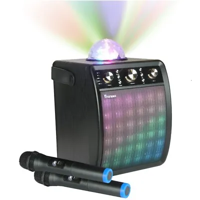 Portable Karaoke Machine Speaker Disco Light & Wireless Microphones. Moonbox • £129.99