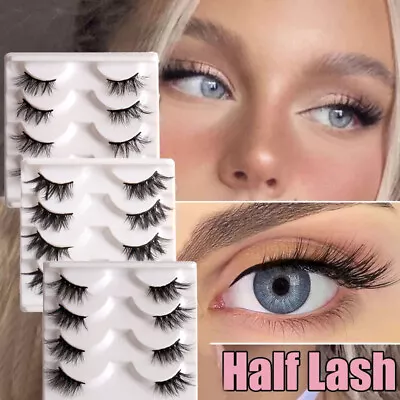 4 Pairs 3D Mink Half Lashes Corner Eyelashes False Natural Short Wispy Long Fake • $3.43