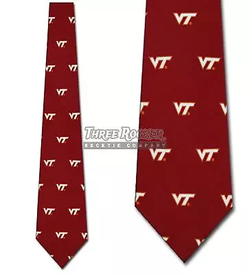 Silk HokiesTie Mens Licensed Neck Ties Virginia Tech Hokies Neckties NWT • $30