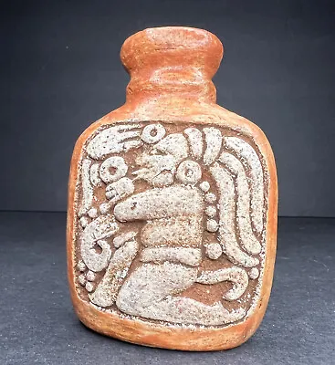 Mayan Folk Art Pottery Red Clay Vase • $27.99