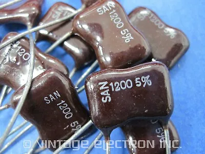 (10) SANGAMO Silver Mica Dipped Radial Capacitors: 1200pF 500V 5% • $9.95