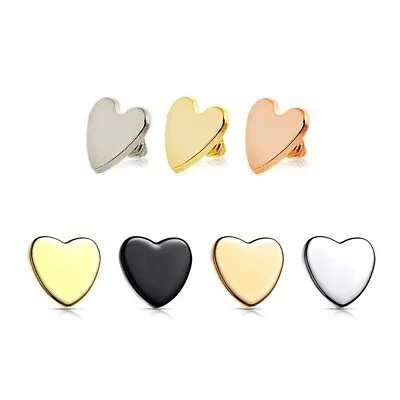 £4.99 • Buy Heart Dermal Anchor Top - Flat Micro Microdermal Surface Piercing Steel Gold
