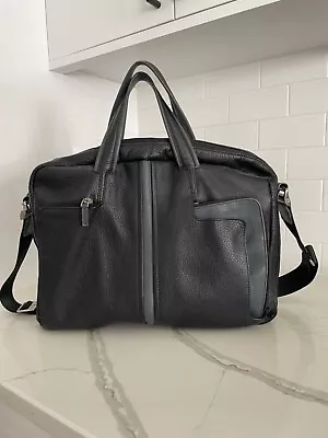 Piquardo Black Leather Briefcase (laptop & Ipad) Made In Italy • $66